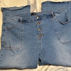 A193.   Daily threads Denim light blue button fly Wide Leg Jeans